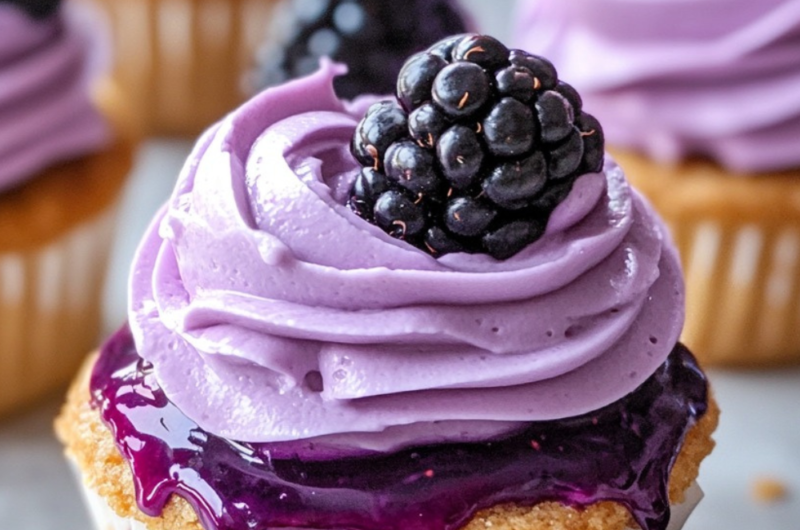 Mini Blackberry Lavender Cheesecakes 