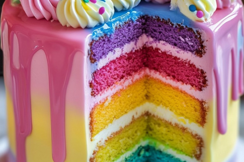 Luxurious Rainbow Velvet Cake