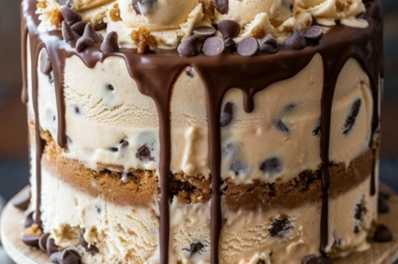 Chocolate Chip Cookie Dough Ice Cream Cake