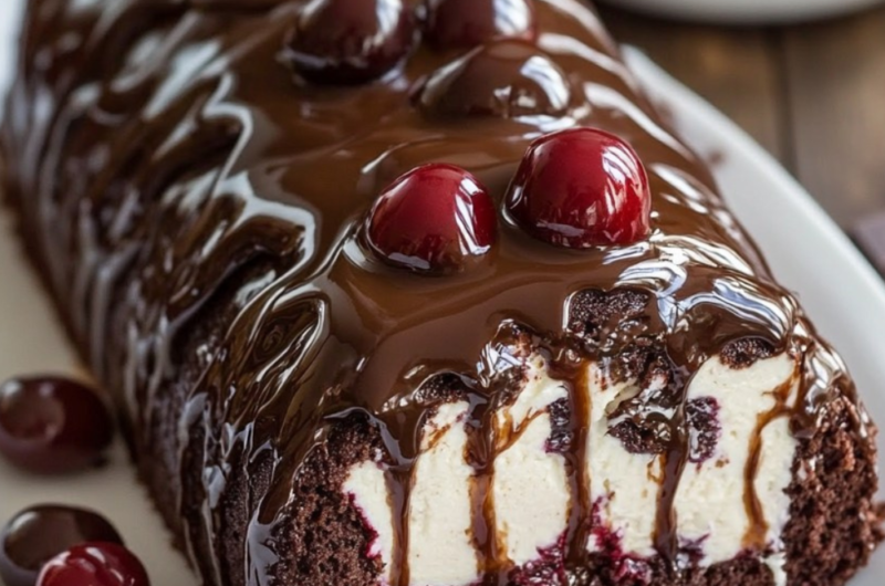 Chocolate Forest Caramel Cream Layer Cake Roll