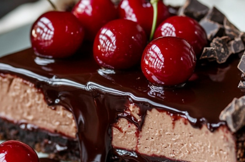 Dark Chocolate Cherry Cheesecake 