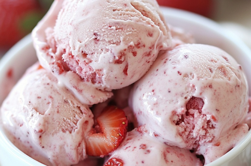 Strawberry Vanilla Bean Ice Cream 