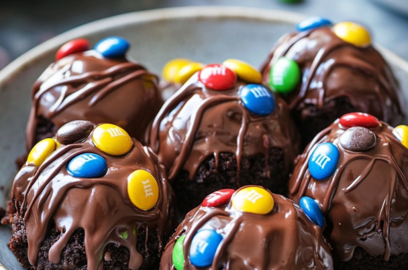 M&M's Chocolate Chip Cookie Dough Brownie Bombs 