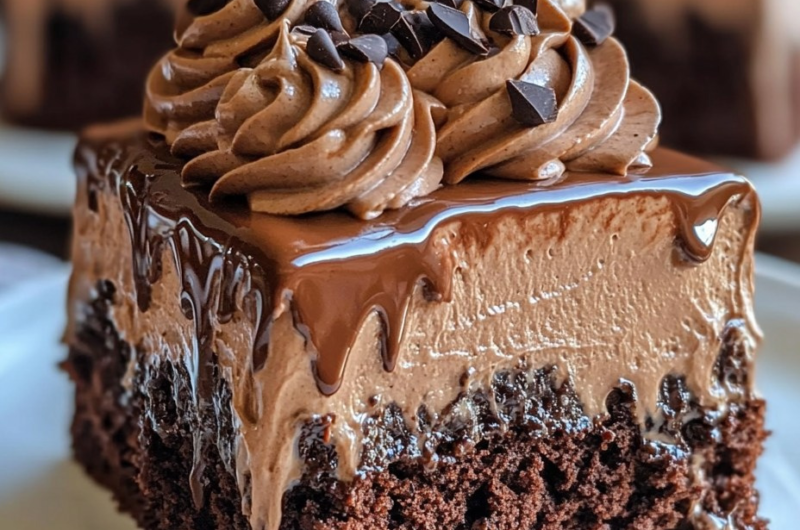 Espresso Infused Mocha Poke Cake 